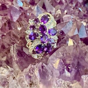 Sparkly Amethyst Statement Ring